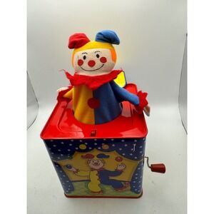 Schylling Tin Jack In The Box Clown Music Toy Vintage Wind Up Fun